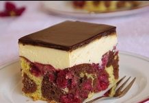 Prefina lagana torta ukrašena višnjama koja će sigurno ostaviti dojam… Morate je probati.