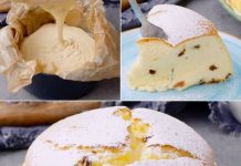 Sastojci su samo jaja, grčki jogurt, brašno, šećer i prašak za pecivo. To rezultira iznimno pahuljastim kolačem.