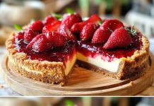 Torta od sira od ricotte popraćena korom od lješnjaka i ukrašena svježim jagodama idealan je desert za svaku priliku.