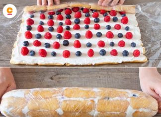 Jednostavno pomiješajte sastojke, zamrznite i uživajte u iskustvu! Ljetna rolada bez pečenja prekrasna je poslastica koja se lako otapa u ustima. 🍦🫐