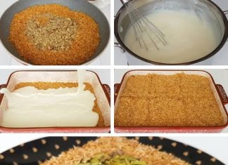 **MUHALEBI KADAIF – DESERT BEZ PEĆNICE** 😍 Neodoljiva kombinacija kremastog muhalebija i hrskavog kadaifa, savršeno osvježenje koje možete pripremiti i bez pećnice! 🍴💛