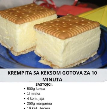 Krempita s biskvitom gotova za 10 minuta