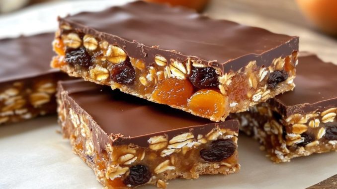 Bez dodanog šećera! Ovsene pločice s grožđicama, kajsijama i tamnom čokoladom - featured image Bez dodanog šećera! Ovsene pločice s grožđicama, kajsijama i tamnom čokoladom - featured image