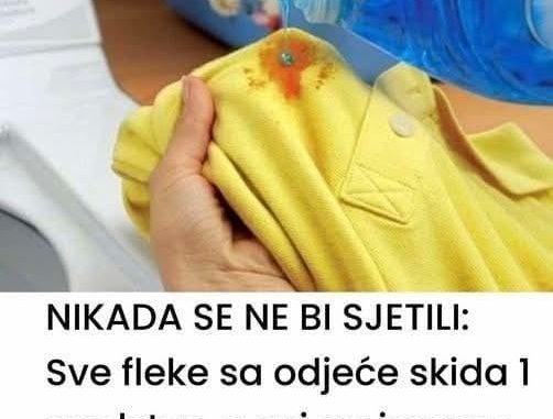 Nikada se ovog ne biste sjetili: Sve fleke sa odjeće skida jedno sredstvo, a svi ga imamo u kući - featured image Nikada se ovog ne biste sjetili: Sve fleke sa odjeće skida jedno sredstvo, a svi ga imamo u kući - featured image