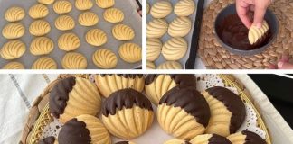 ŠKOLJKICE KEKSIĆI UMOČENI U ČOKOLADU…Neodoljivi keksići u obliku školjke – prhki, mirisni i djelimično umočeni u čokoladu za savršenu ravnotežu okusa! ŠKOLJKICE KEKSIĆI UMOČENI U ČOKOLADU…Neodoljivi keksići u obliku školjke – prhki, mirisni i djelimično umočeni u čokoladu za savršenu ravnotežu okusa! - featured image