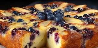 KOLAČ OD SVJEŽEG SIRA S JABUKAMA I BOROVNICAMA 🍎🫐 mekan, sočan i pun voćnog okusa – topli miris domaće kuhinje u svakom zalogaju! KOLAČ OD SVJEŽEG SIRA S JABUKAMA I BOROVNICAMA 🍎🫐 mekan, sočan i pun voćnog okusa – topli miris domaće kuhinje u svakom zalogaju! - featured image