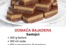 DOMAĆA BAJADERA…Najfiniji recept bez miksera i pećnice gotov za 20 minuta DOMAĆA BAJADERA…Najfiniji recept bez miksera i pećnice gotov za 20 minuta - featured image