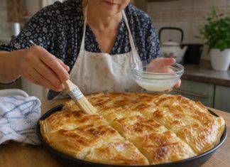 Samo 1 čaša ovog preliva i pita bude kao iz pekare: Hrskava spolja i sočna iznutra Samo 1 čaša ovog preliva i pita bude kao iz pekare: Hrskava spolja i sočna iznutra - featured image