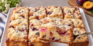 BAKIN KOLAČ SA ŠLJIVAMA: Sve po „8 kašika” gotov za 5 minuta!Jednostavno i bez vage! 😋 BAKIN KOLAČ SA ŠLJIVAMA: Sve po „8 kašika” gotov za 5 minuta!Jednostavno i bez vage! 😋 - featured image
